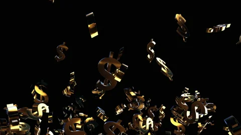 Gold dollar sign particle loop animation Video stock 160946431