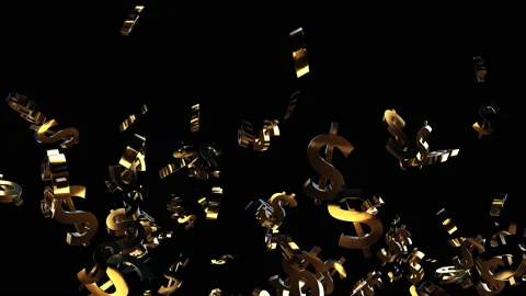 Gold dollar sign particle loop animation Stock Footage 160946513