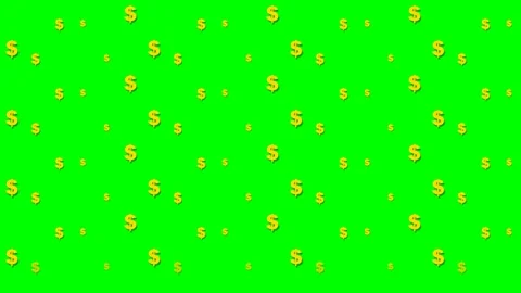 Gold Dollar Sign Symbols Pattern Floating Against A Green Screen Background Stock Footage 337356899