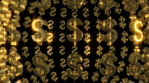 Gold dollars loop Video stock 542125