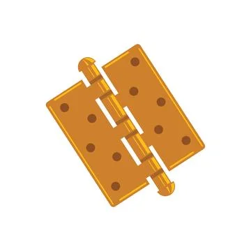 Gold door hinge cartoon vector illustration element design tempate Stock Illustration