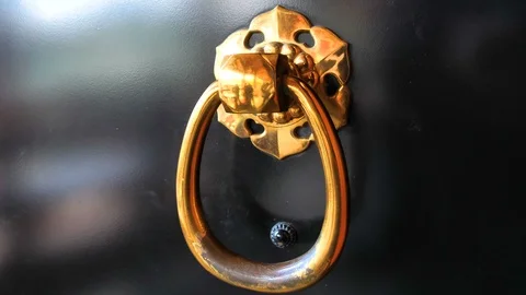 The gold door knocker inside the Senso-ji Temple in Tokyo Japan Stock Footage 121442136