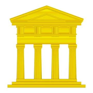 Gold doric temple Stock Illustration