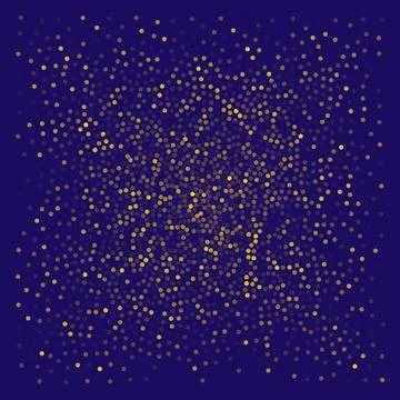 Gold dot halftone pattern on dark blue background creating dynamic abstract Stockillustratie