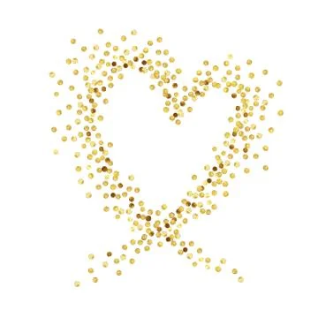 Gold dot heart Stock Illustration