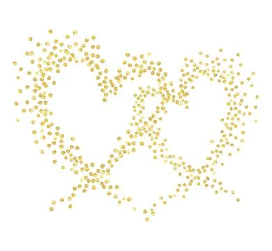Gold dot heart Stock Illustration