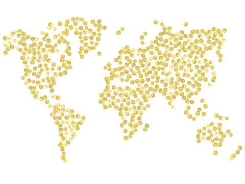 Gold dot map Stock Illustration