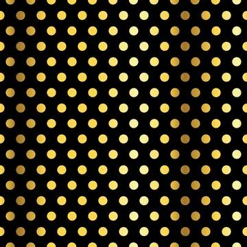 Gold Dot Pattern on Black Background Illustrazione stock