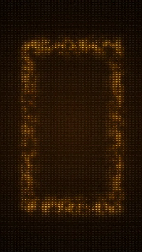 Gold dotted frame motion background glowing LED texture, dark empty space, elega Stock Footage 340411284