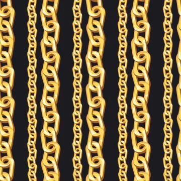 Gold double chain seamless pattern Illustrazione stock