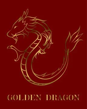 Gold dragon image vector eps 10 Stock-Illustration