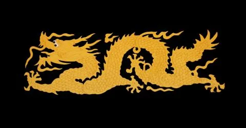 Gold dragon paint Stock Illustration