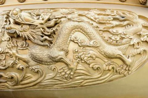 Gold dragon texture 스톡 사진