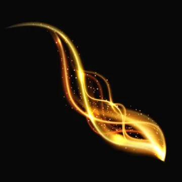 Gold dramatic ambient soft elegant light vector effect isolated on dark Stock Illustration