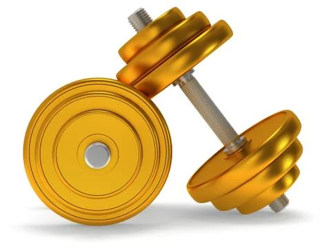 Gold Dumbbells Иллюстрация