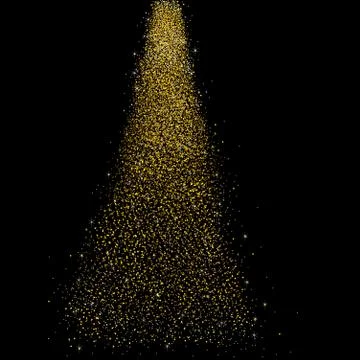 Gold Dust on Black Background Stock Illustration