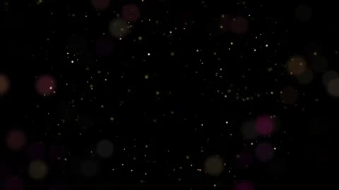Gold Dust Bokeh Particles Floating On Black Background Stock Footage 319690254