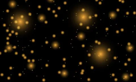 Gold dust effect on dark background. Stock Illustration