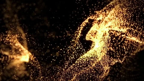 Gold Dust - Golden Flowing Particles 3 Stock-Footage 72492497