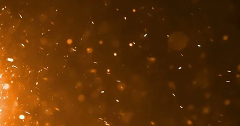 Gold dust particles flowing background loop seamless ready, on golden Video stock 71163965