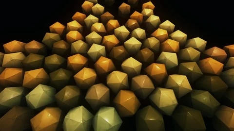 Gold dynamic tumbling crystals Stock Footage 92923310
