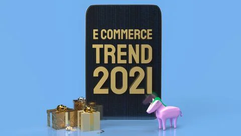 The gold e commerce front tablet for online marketing 3d rendering. Stock Illustration