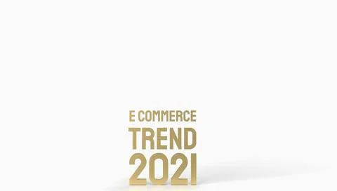 The gold e commerce on white background for online marketing 3d rendering. Stock Illustration