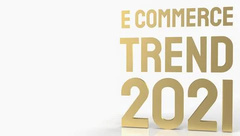 The gold e commerce on white background for online marketing 3d rendering. Stock Illustration