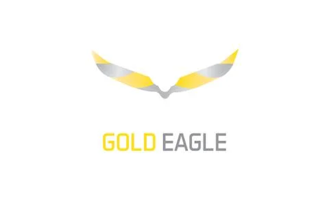 Gold eagle logo Stock Illustration