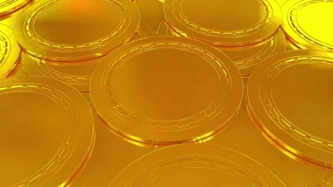 Gold Eagle one ounce coins being poured down onto a pile of other golden mone Stock Footage 272768516