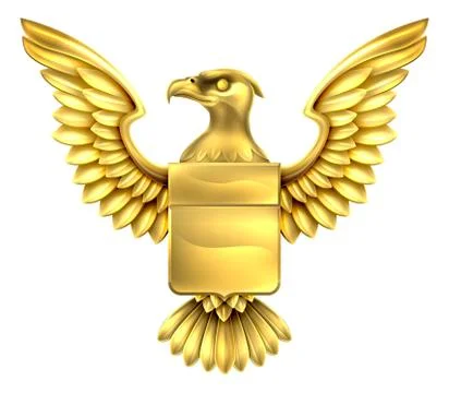 Gold Eagle Shield Stock Illustration