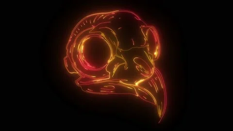 Gold eagle skull on black background. illustration Stock Footage 140120119