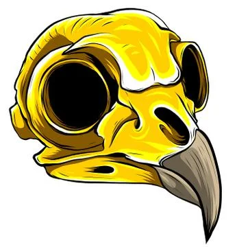 Gold eagle skull on white background. vector illustration Stock Illustration