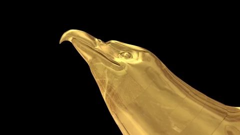 Gold Eagle statue Close up wiew Stock Footage 88435358