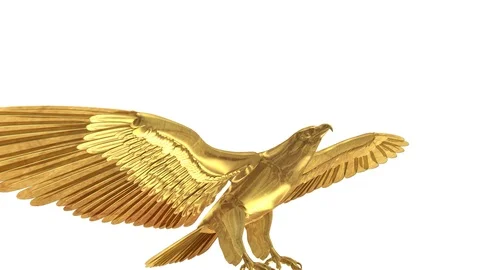 Gold Eagle statue Close up wiew Stock Footage 90846243