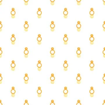 Gold earring seamless pattern repeating jewelry background Stock Illustration