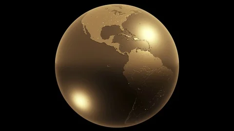 Gold Earth Seamless Loop Video stock 76216291