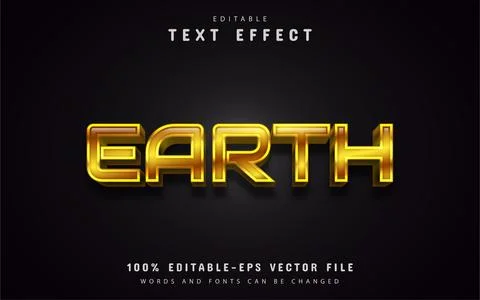 Gold earth text effect Illustrazione stock