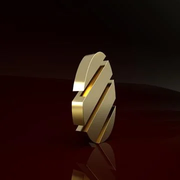 Gold Easter egg icon isolated on brown background. Happy Easter. Minimalism c Stock Illustration