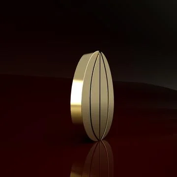 Gold Easter egg icon isolated on brown background. Happy Easter. Minimalism c Stock Illustration