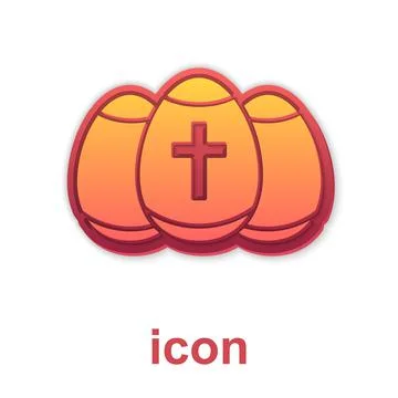 Gold Easter egg icon isolated on white background. Happy Easter. Vector Stock Illustration