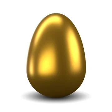 Gold Easter egg on isolated white background. Holiday and festival concept. 3 스톡 일러스트