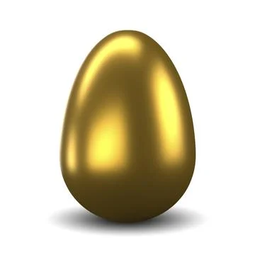 Gold Easter egg on isolated white background. Holiday and festival concept... Stock-Illustration