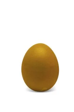 Gold easter egg isolated on white background Stock Photos