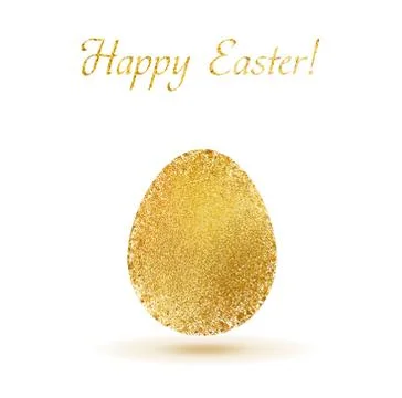 Gold easter egg sparkles on white background 스톡 일러스트