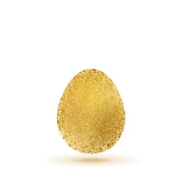Gold easter egg sparkles on white background Gold egg sparkles on white ba... 库存照片