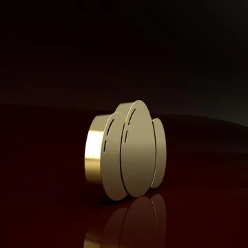 Gold Easter eggs icon isolated on brown background. Happy Easter. Minimalism  Stock Illustration