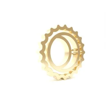 Gold Eclipse of the sun icon isolated on white background. Total sonar eclips Illustrazione stock