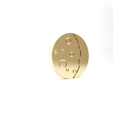 Gold Eclipse of the sun icon isolated on white background. Total sonar eclips Ilustração Stock