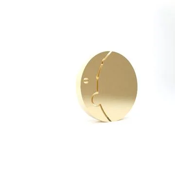 Gold Eclipse of the sun icon isolated on white background. Total sonar eclips Stock Illustration